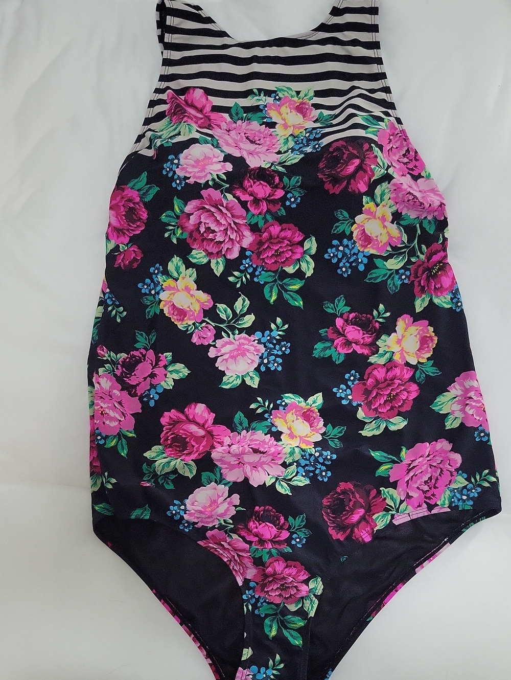 torrid Black Floral Stripe Accent Skirt